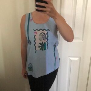 denim painted 80s tank top​